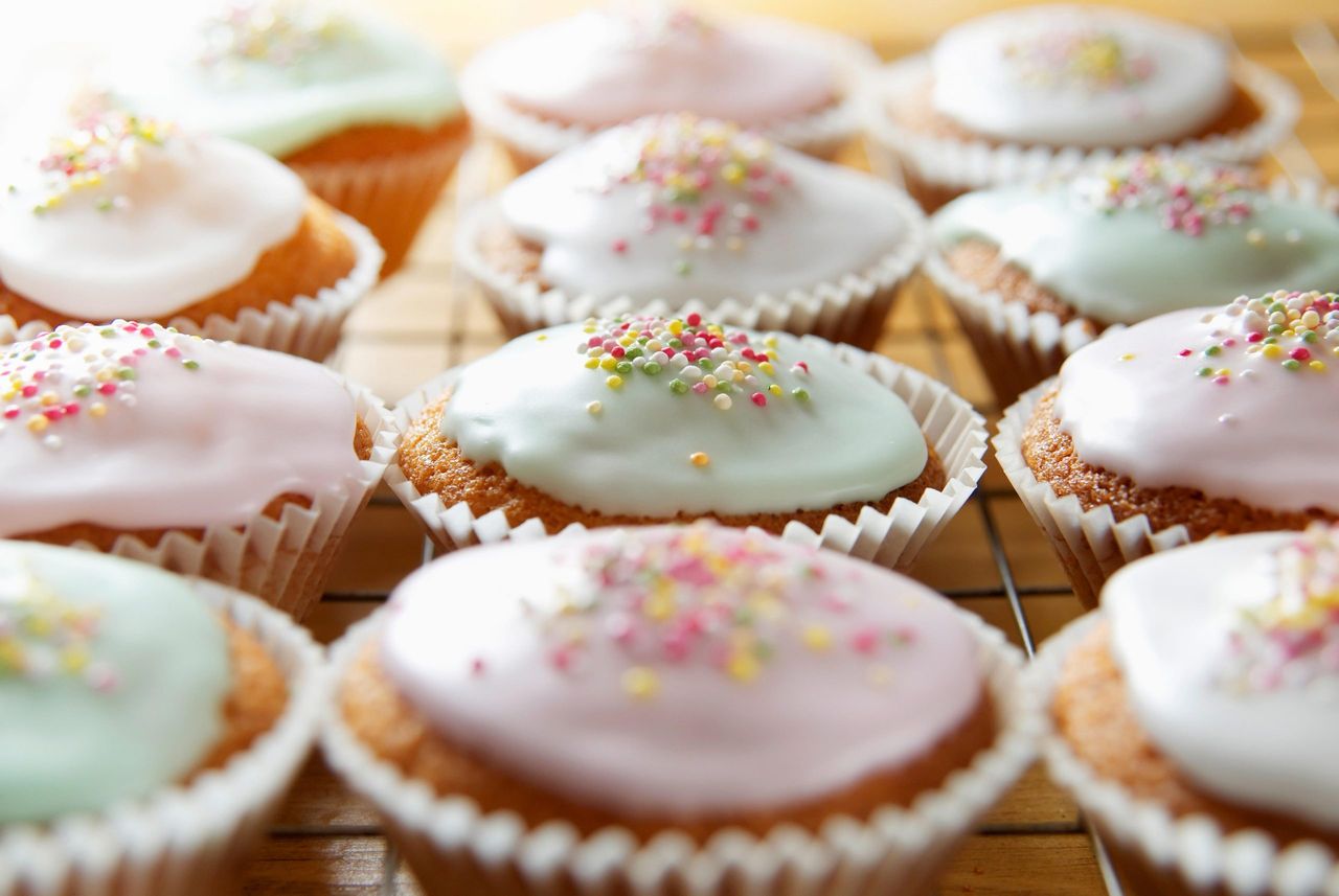 Fairy cakes with sprinkles