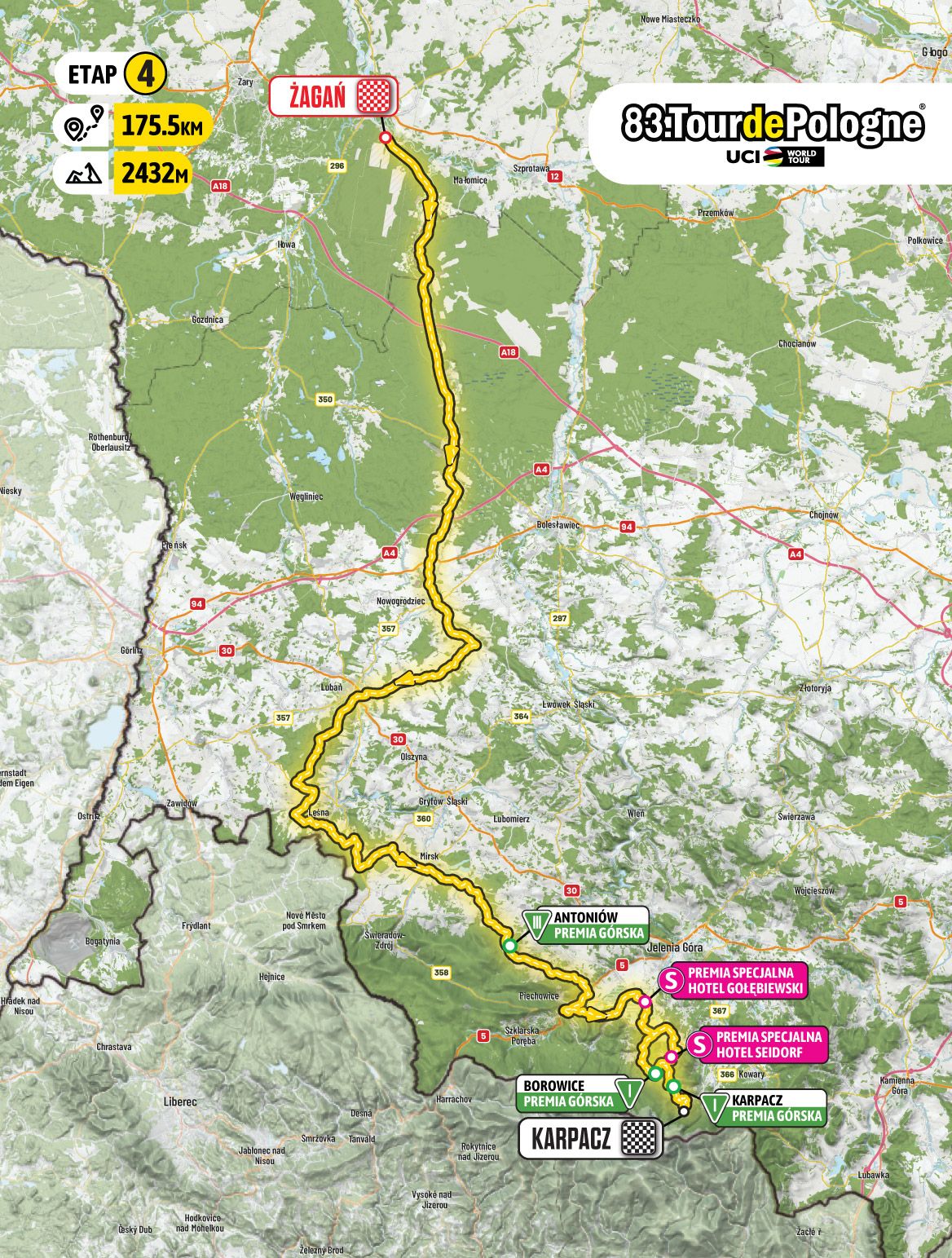 Stage map Tour de Pologne 2026