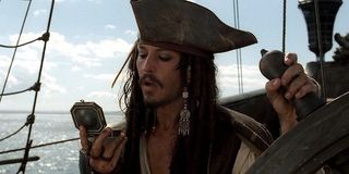 Johnny Depp as Jack Sparrow in Pirates of Caribbean: Curse of the Black Pearl