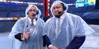 Michael Cole and Samoa Joe at WrestleMania 37