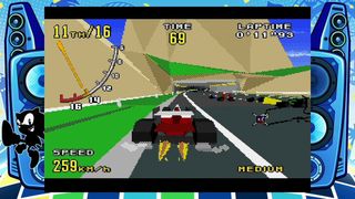 Sega Mega Drive Mini 2 review; a screen shot of Virtua Racing on Mega CD