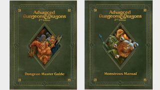 Advanced D&D books on a plain background