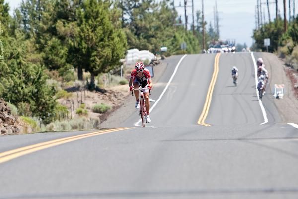 Ben Jacques-Maynes (Bissell) attacked far out and got a gap quickly.