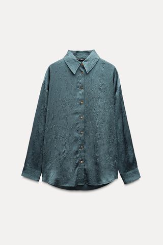 Wrinkled Satin Effect Shirt