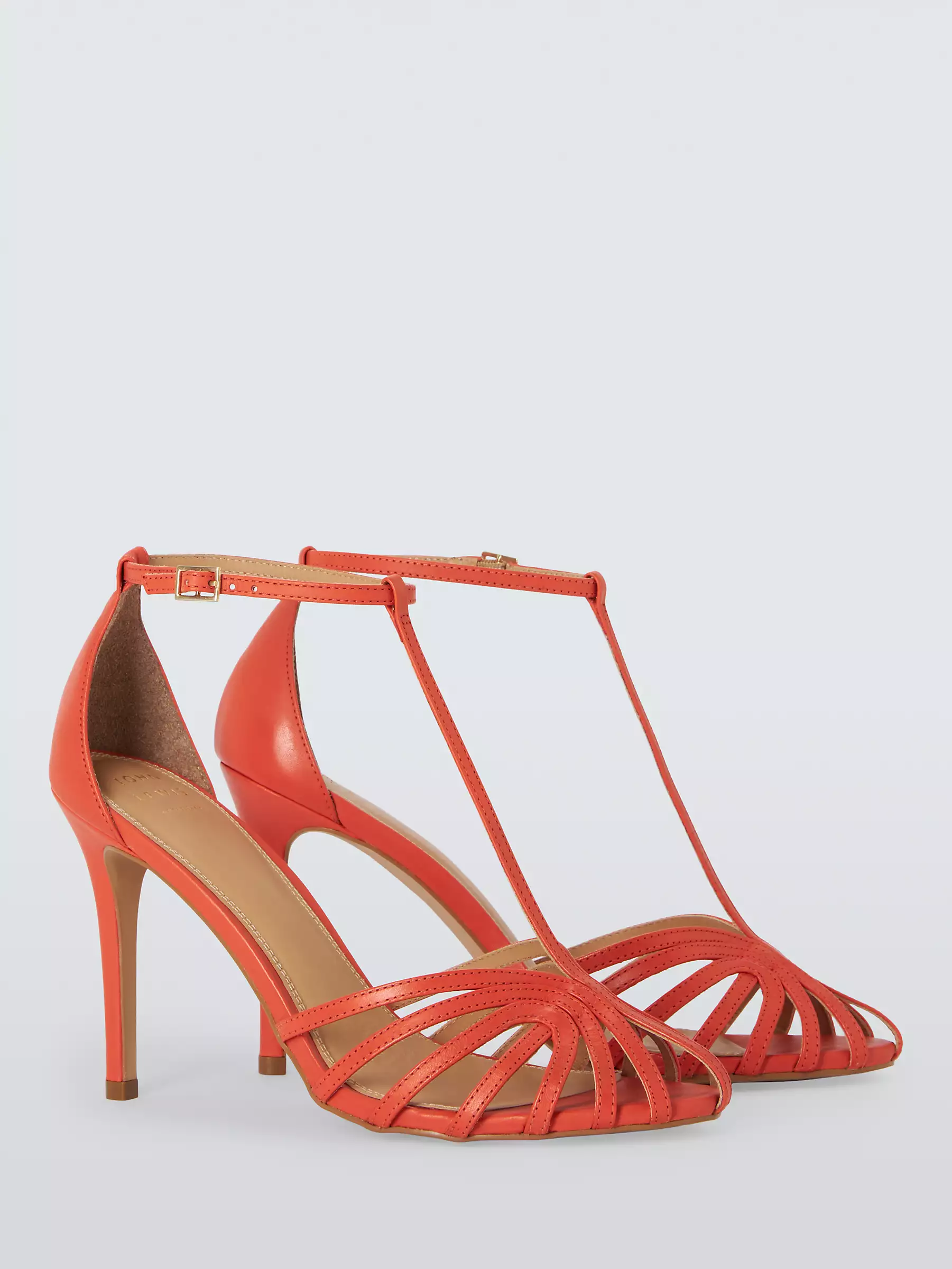 John Lewis , Melody Leather Caged Strappy Stiletto Heel Sandals