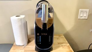 Ninja Slushi machine prepared to make a frappe