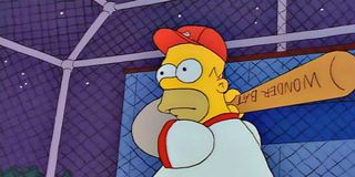The Simpsons Baseball Homer at the bat
