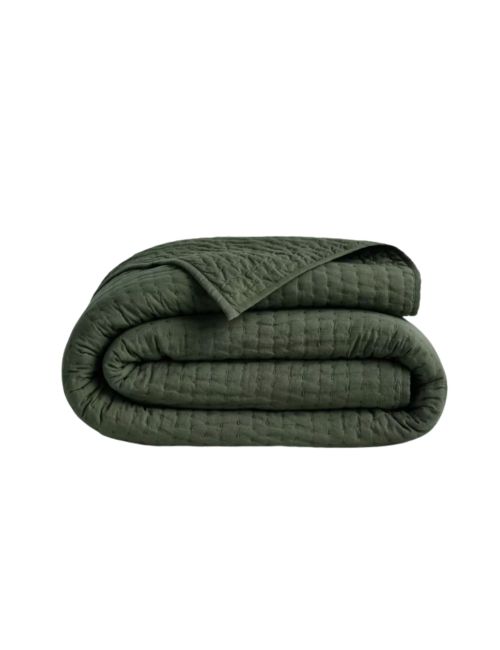 European Linen Cotton Stitch Quilt (Pine)
