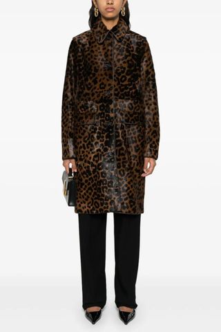 Toteme leopard-print single-breasted coat