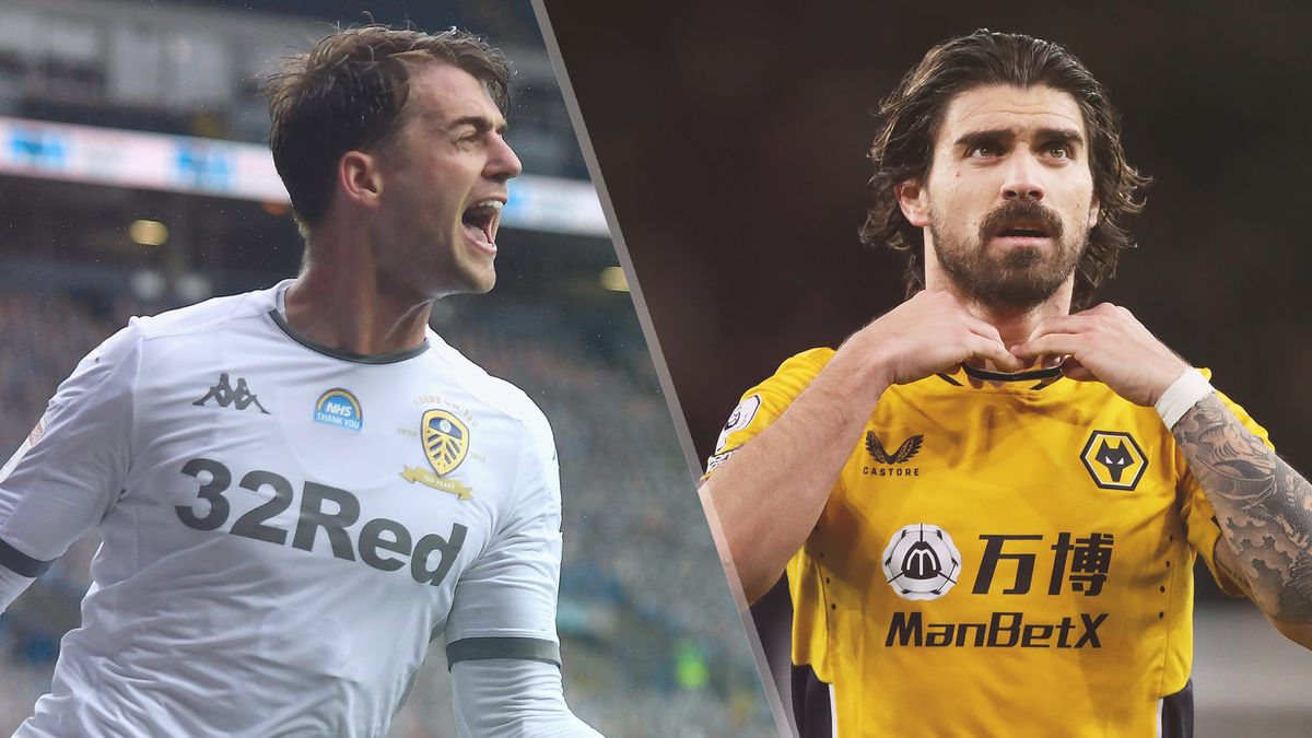 Patrick Bamford of Leeds United and Ruben Neves of Wolves could both feature in the Leeds United vs Wolves live stream