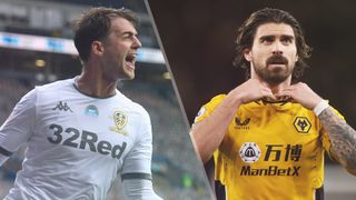 Patrick Bamford of Leeds United and Ruben Neves of Wolves could both feature in the Leeds United vs Wolves live stream