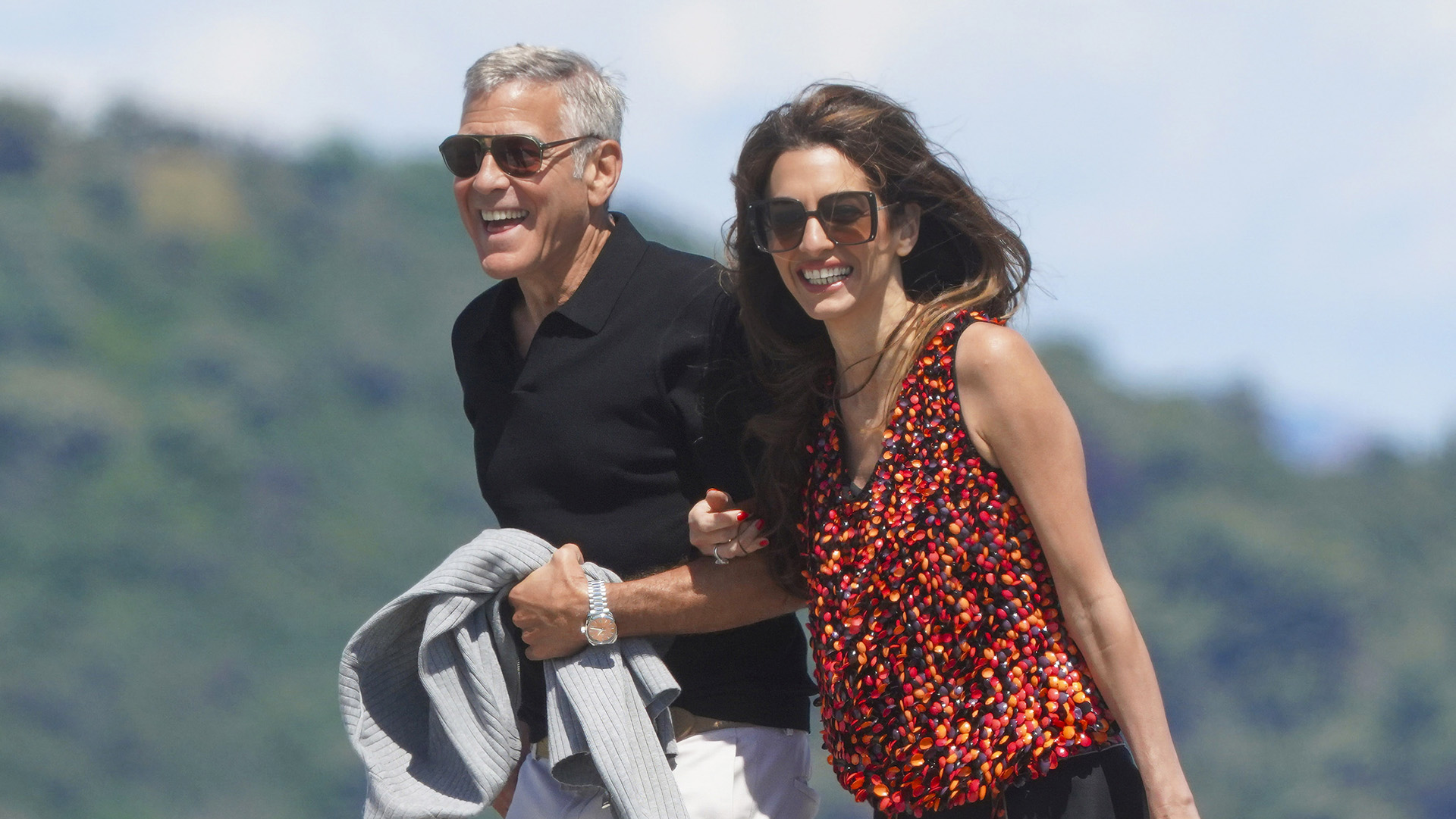 George and Amal Clooney in Saint-Tropez