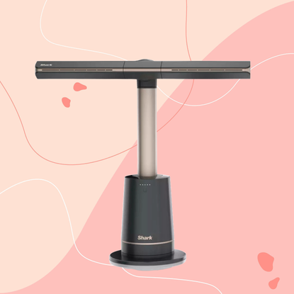 Shark TurboBlade fan on a pink background