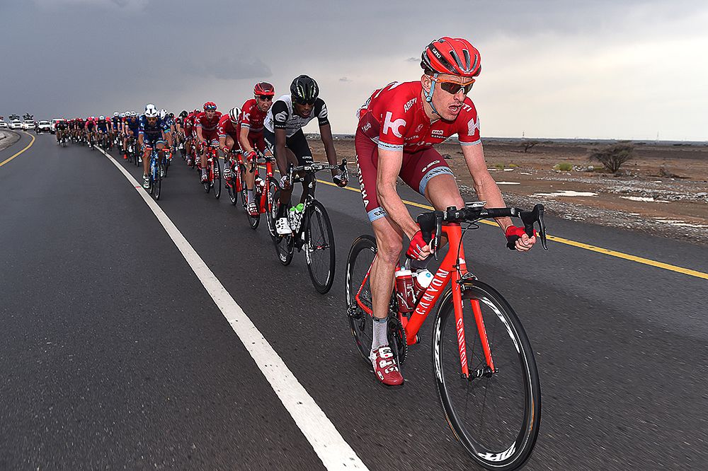 Pavel Kocjetkov chases for Katusha.