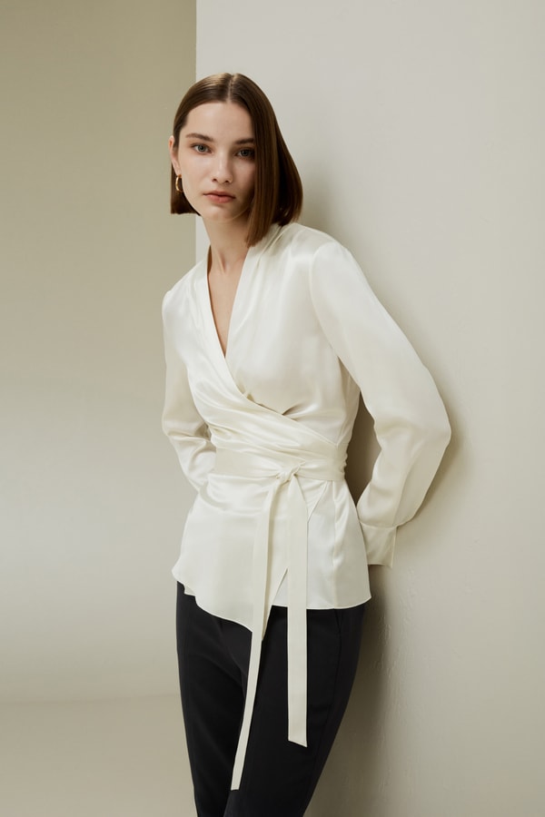 Silk Wrap Blouse