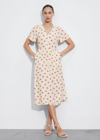 & Other Stories, Flutter-Sleeve Midi Dress