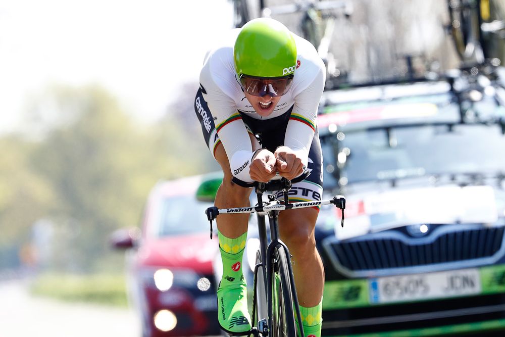 Cannondale's Ramunas Navardauskas on course for Friday's opening time trial at the Giro d'Italia