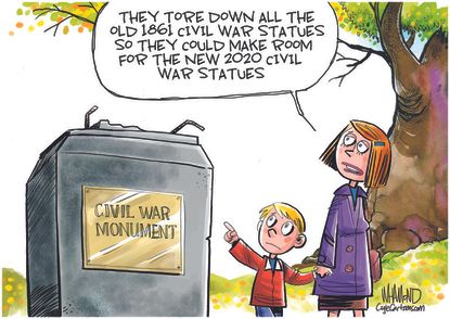 Editorial Cartoon U.S. Civil War statues