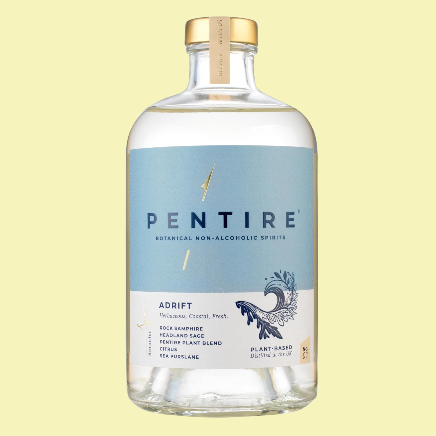 A bottle of non-alcoholic gin