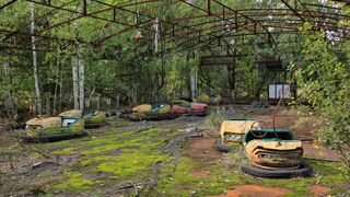 Bumper cars in an amusement park in Pripyat, Ukraine. Chernobyl's reactor explosion in 1986 happened just a few days before the park was scheduled to open.