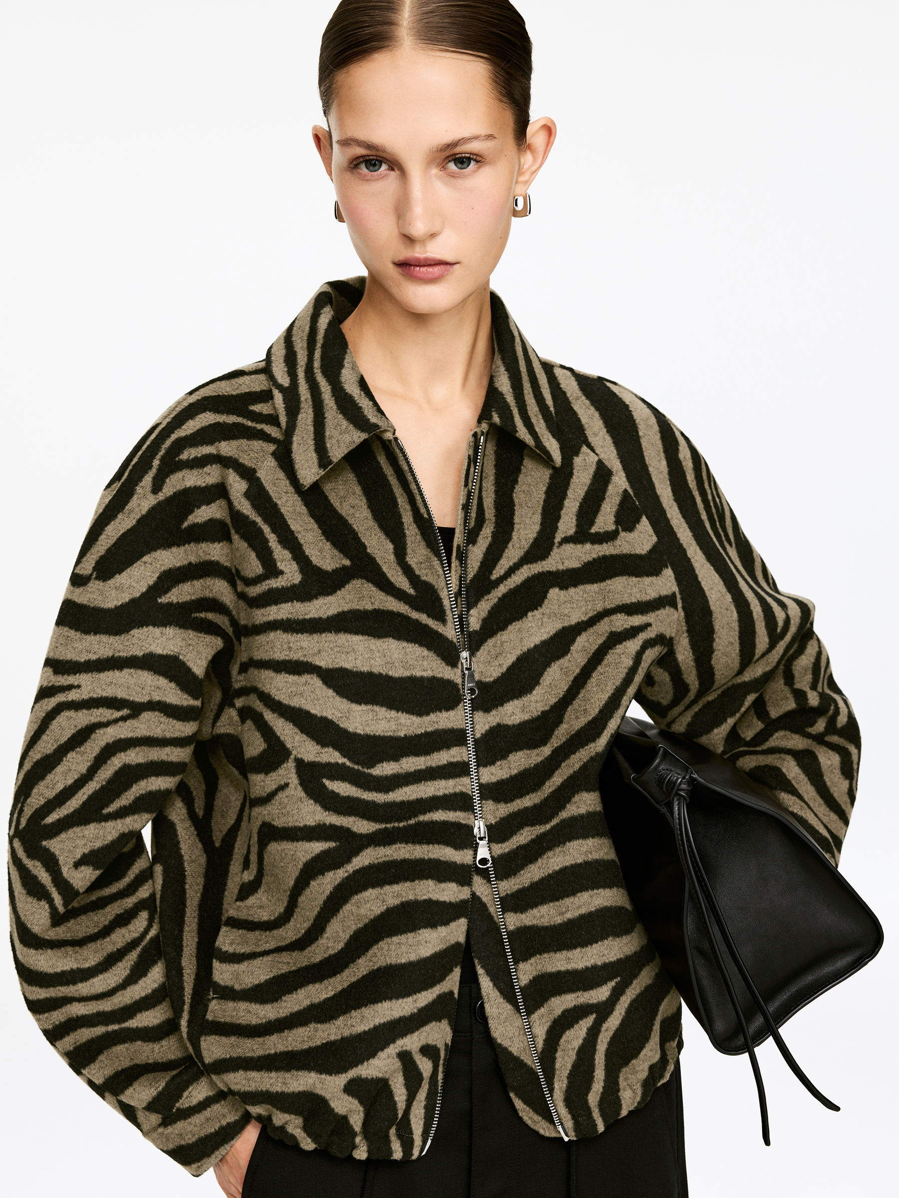 Jacquard Jacket &amp;ndash; Beige/black &amp;ndash; Women &amp;ndash; Arket Gb