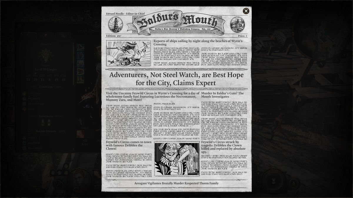 Baldur's Gate 3 Stop the Presses - News headline