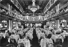 The tables set at the Holborn Dining Rooms for a Country Life Christmas Party in the 1930s. (No, it's not quite so grand these days...) ©Country Life