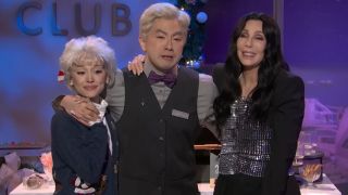 Ariana Grande, Bowen Yang and Cher appear in "Delta Lounge" on Saturday Night Live.
