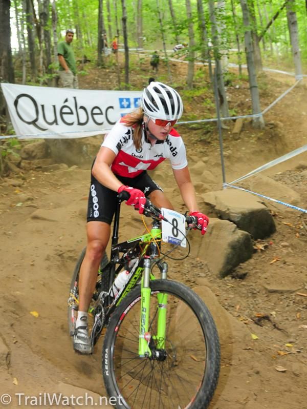 Kathrin Stirnemann (Switzerland) riding to a top 10 finish.