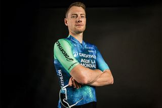 Sam Bennett models the new-look Decathlon AG2R La Mondiale for 2024