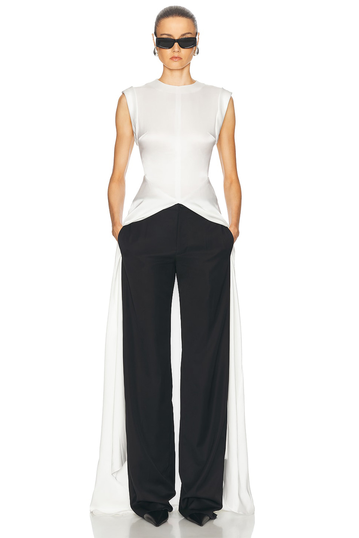 David Koma Long Satin Blouse