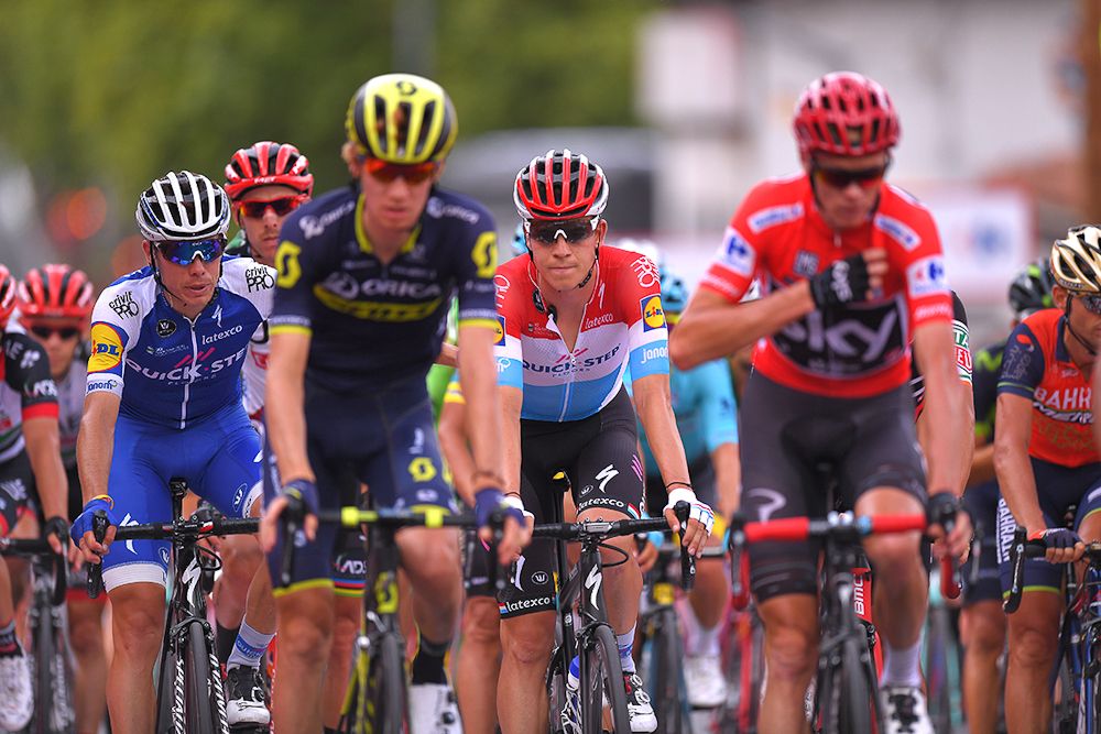 Chris Froome finishes stage 7 at the Vuelta