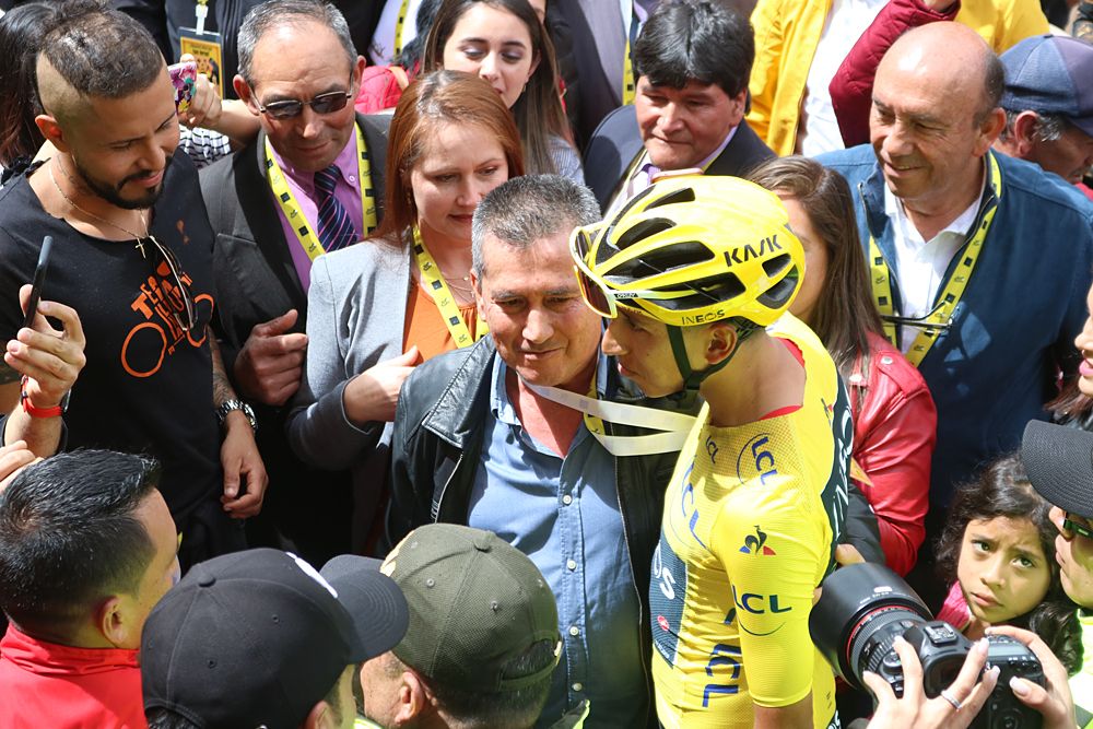 Egan Bernal is welcomed home in Zipaquir&aacute; in Wednesday