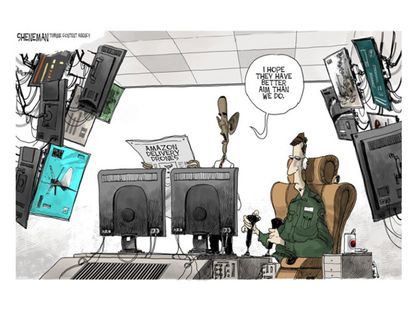 Obama cartoon drones