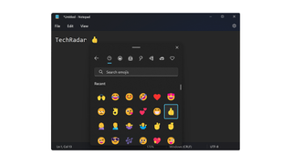 Notepad emoji picker in Windows 11