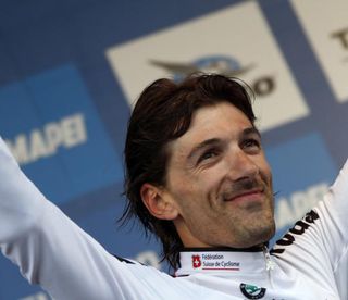 Fabian Cancellara smiles on the podium