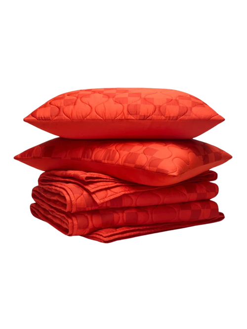 Modern Heritage Quilt Set in Tomato