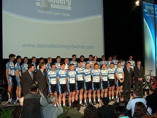The Discovery Channel Pro Cycling Team is presented in Silver Spring, Maryland