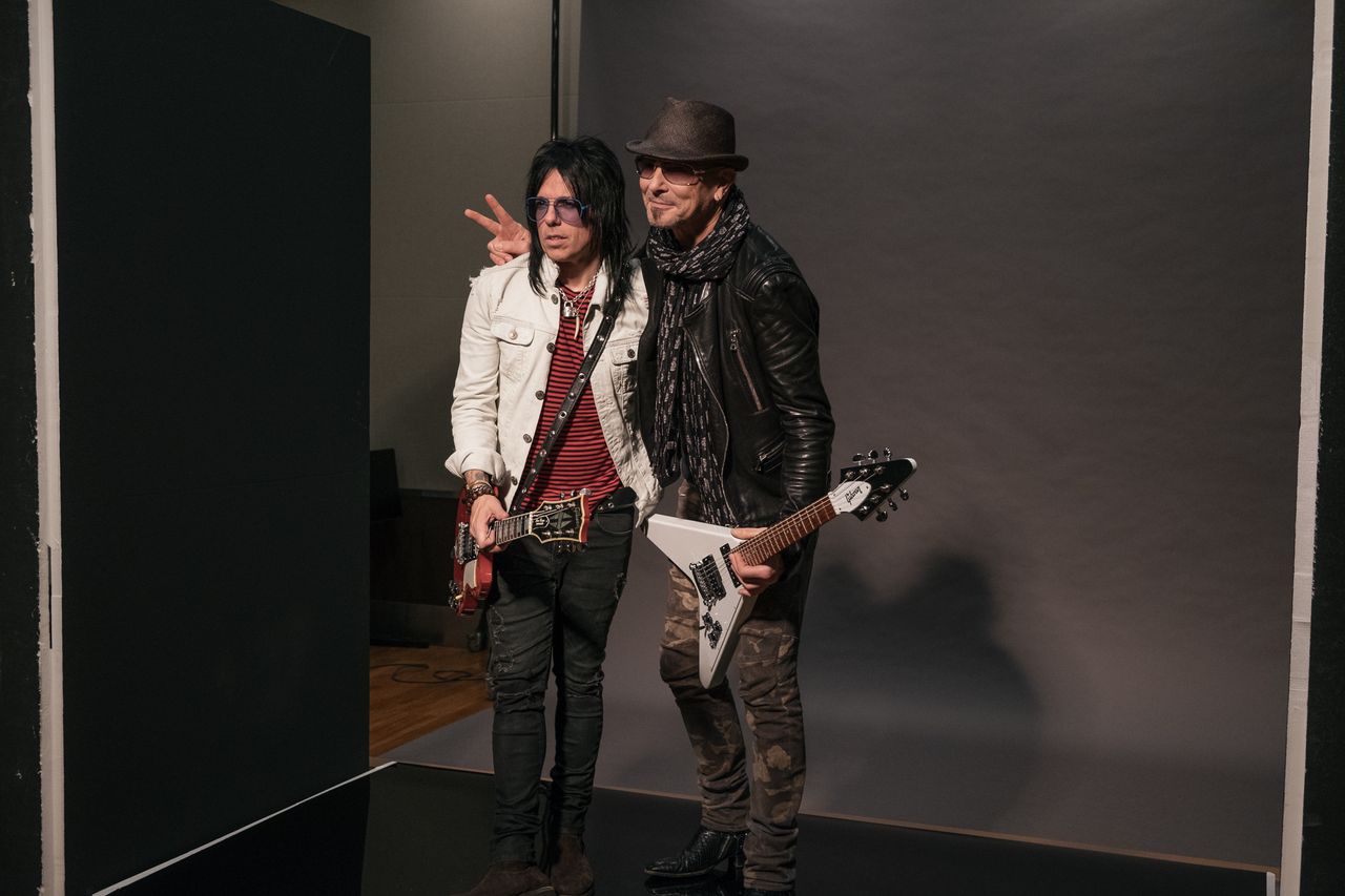 Tommy Hendriksen and Rudolph Schenker at Ross Halfin's photo shoot.