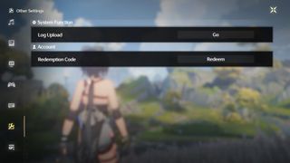 Wuthering Waves code redemption menu