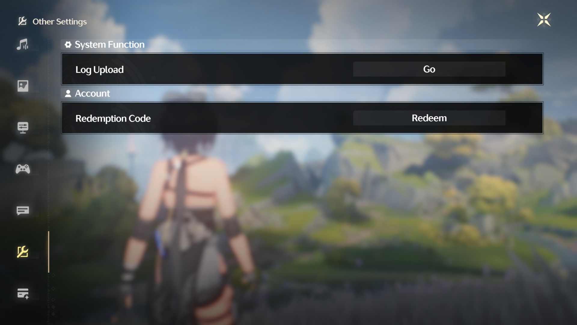 Wuthering Waves code redemption menu