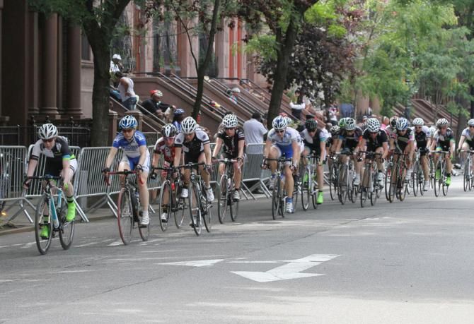 Meghan Schloat (CRCA/Asphalt Green Cycling Team) keeps the pace up high for her team by working so hard out front.