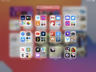 The App Library in iPadOS 15