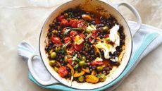 One-pan black chickpeas with baharat and orange