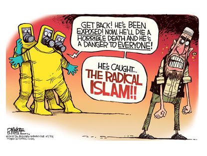 Editorial cartoon radical Islam Ebola quarantine