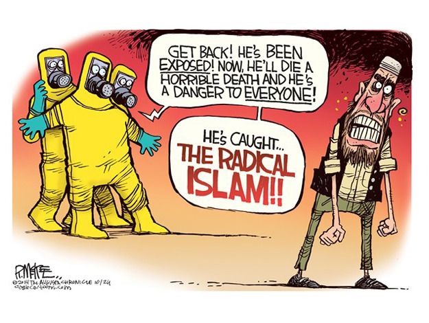 Editorial cartoon radical Islam Ebola quarantine