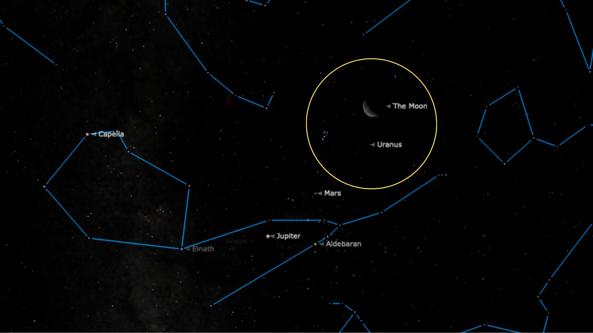 Look east before sunrise to see the crescent moon close to the Pleiades. Uranus will be very close too.