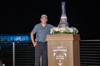 Wise with AT&T Byron Nelson trophy in 2018