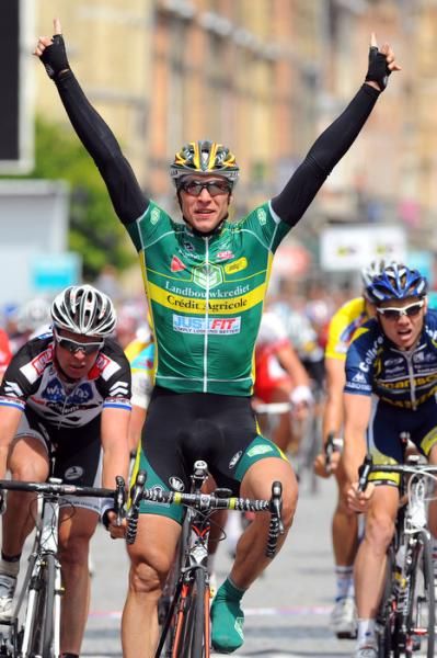 Aidis Kruopis (Landbouwkrediet) timed his sprint well to win stage 2 of the Tour of Belgium