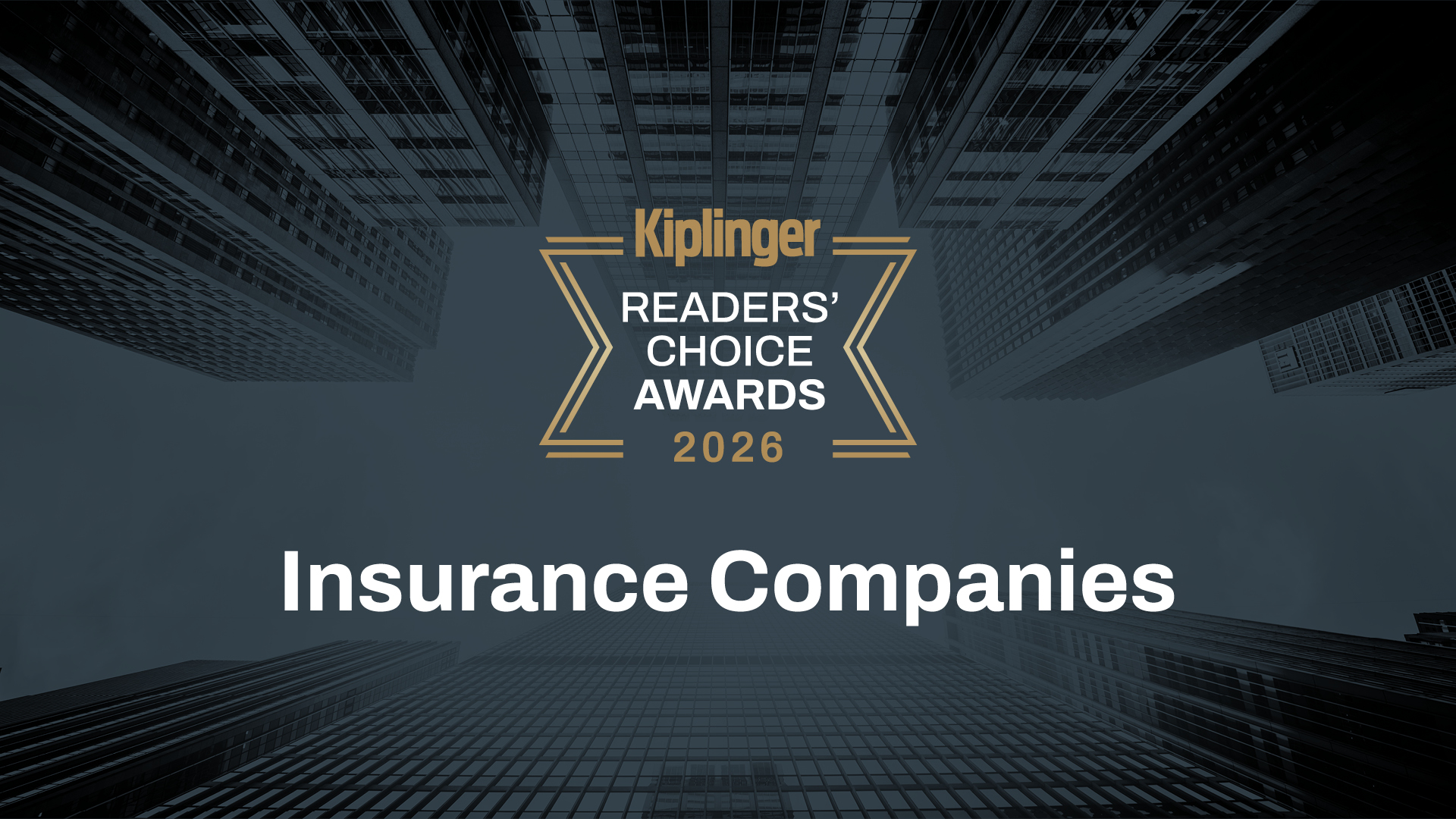 A graphic with the words &amp;quot;Kiplinger Readers' Choice Awards 2026 Insurance Companies.&amp;quot;